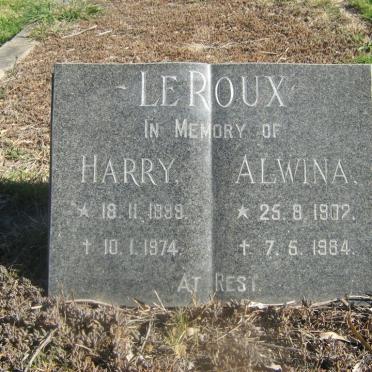 ROUX Harry, le 1899-1974 &amp; Alwina 1902-1984