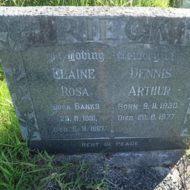 RIECK Dennis Arthur 1930-1977 &amp; Elaine Rosa BANKS 1931-1967