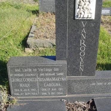 ROOYEN George Cornelis Marx, van 1912-1964 &amp; Susanna Maryna Carolina 1911-1964