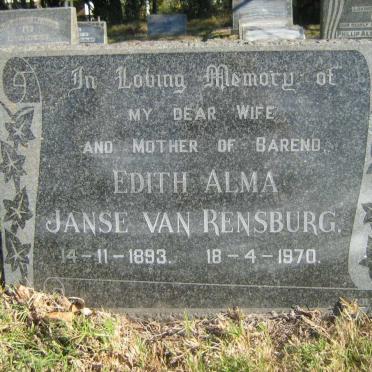 RENSBURG Edith Alma, Janse van 1893-1970