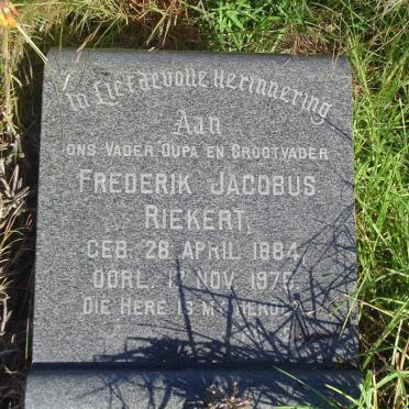 RIEKERT Frederik Jacobus 1884-1976