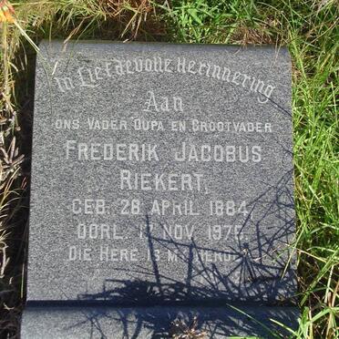 RIEKERT Frederik Jacobus 1884-1976