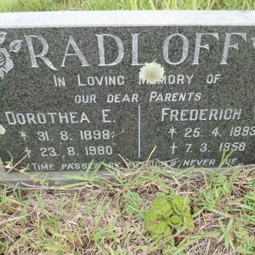RADLOFF Frederich W. 1893-1958 &amp; Dorothea E. 1898-1980