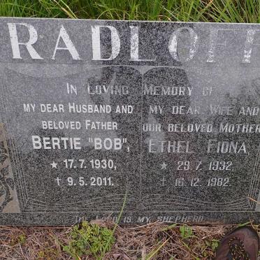 RADLOFF Bertie 1930-2011 &amp; Ethel Fiona 1932-1982