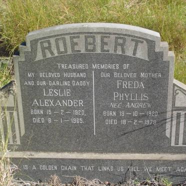 ROEBERT Leslie Alexander 1920-1965 &amp; Freda Phyllis ANDREW 1920-1978