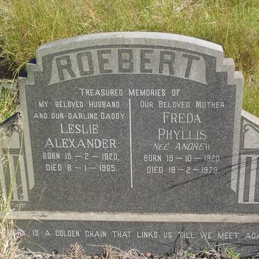 ROEBERT Leslie Alexander 1920-1965 &amp; Freda Phyllis ANDREW 1920-1978