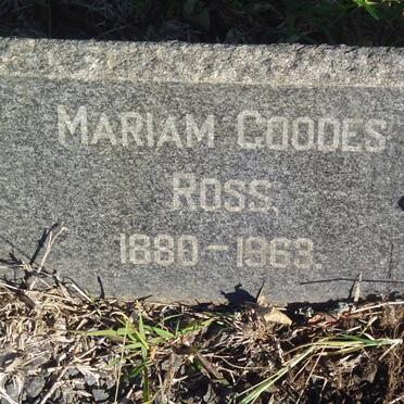 ROSS Mariam Goodes 1880-1963