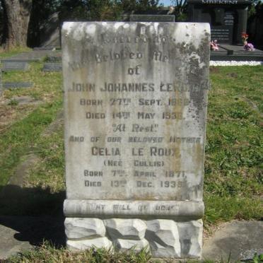 ROUX John Johannes, le 1868-1936 &amp; Celia CULLIS 1871-1939