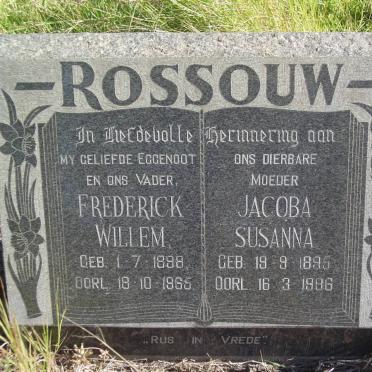 ROSSOUW Frederick Willem 1898-1965 &amp; Jacoba Susanna 1895-1986