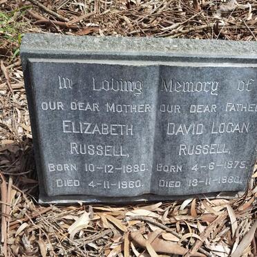 RUSSELL David Logan 1875-1960 & Elizabeth 1880-1960