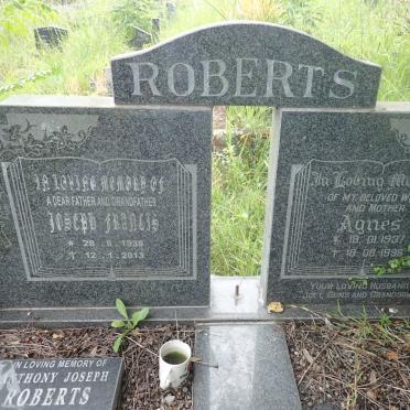 ROBERTS Joseph Francis 1938-2013 &amp; Agnes 1937-1996 :: ROBERTS Anthony Joseph 1961-2008