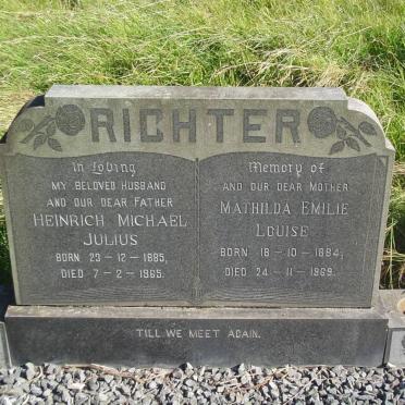 RICHTER Heinrich Michael Julius 1885-1965 &amp; Mathilda Emilie Louise 1884-1969