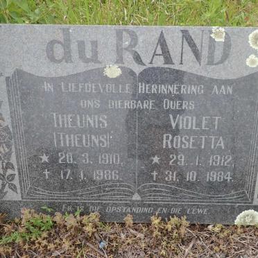 RAND Theunis, du 1910-1986 &amp; Violet Rosetta 1912-1984
