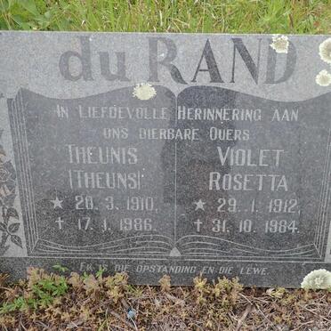 RAND Theunis, du 1910-1986 &amp; Violet Rosetta 1912-1984