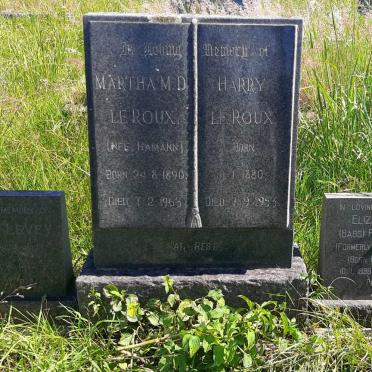 ROUX Harry, le 1880-1953 &amp; Martha M.D. HAMANN 1890-1963