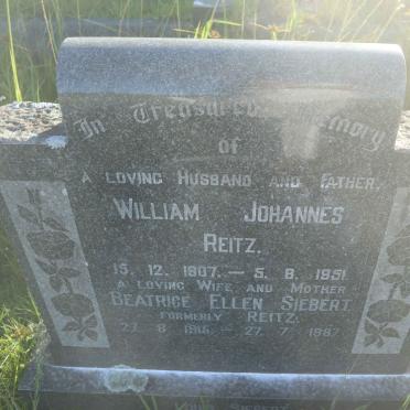 REITZ William Johannes 1907-1951 &amp; Beatrice Ellen SIEBERT formely REITZ 1915-1987