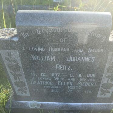REITZ William Johannes 1907-1951 &amp; Beatrice Ellen SIEBERT formely REITZ 1915-1987