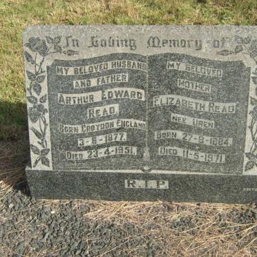 READ Arthur Edward 1877-1951 &amp; Elizabeth UREN 1884-1971