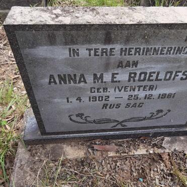 ROELOFSE Anna M.E. nee VENTER 1902-1961