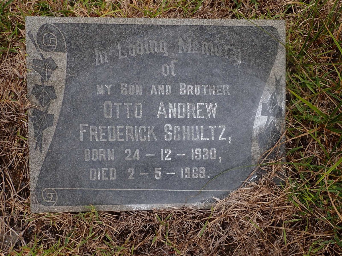 SCHULTZ Otto Andrew Frederick 1930-1969