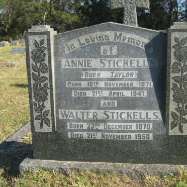 STICKELLS Walter 1870-1950 &amp; Annie TAYLOR 1871-1947