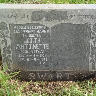SWART Judith Antoinette nee BOTHA 1943-1964