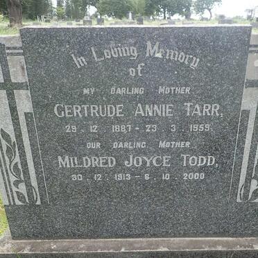 TARR Gertrude Annie 1887-1959 :: TODD Mildred Joyce 1913-2000