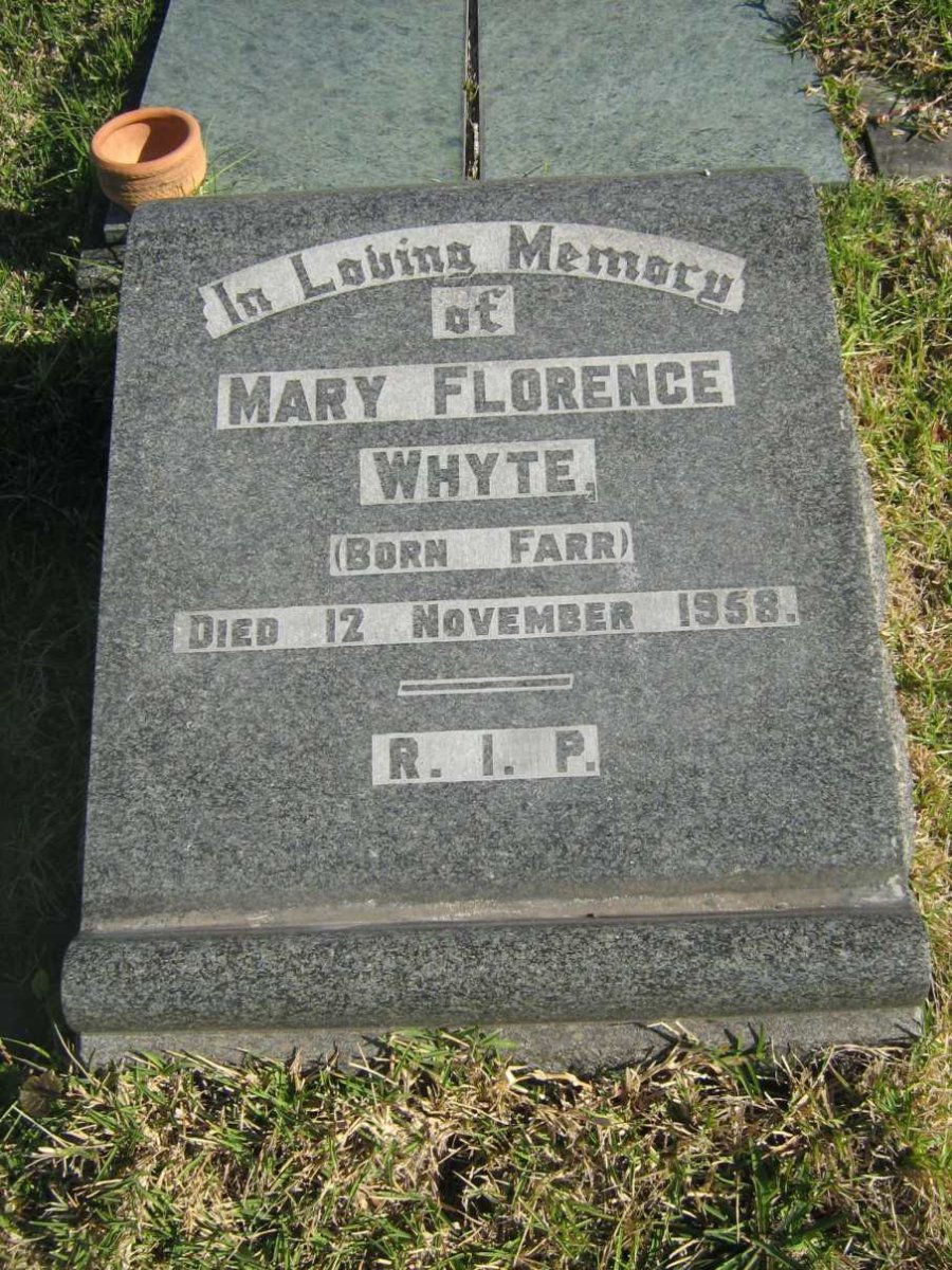 WHYTE Mary Florence nee FARR -1958