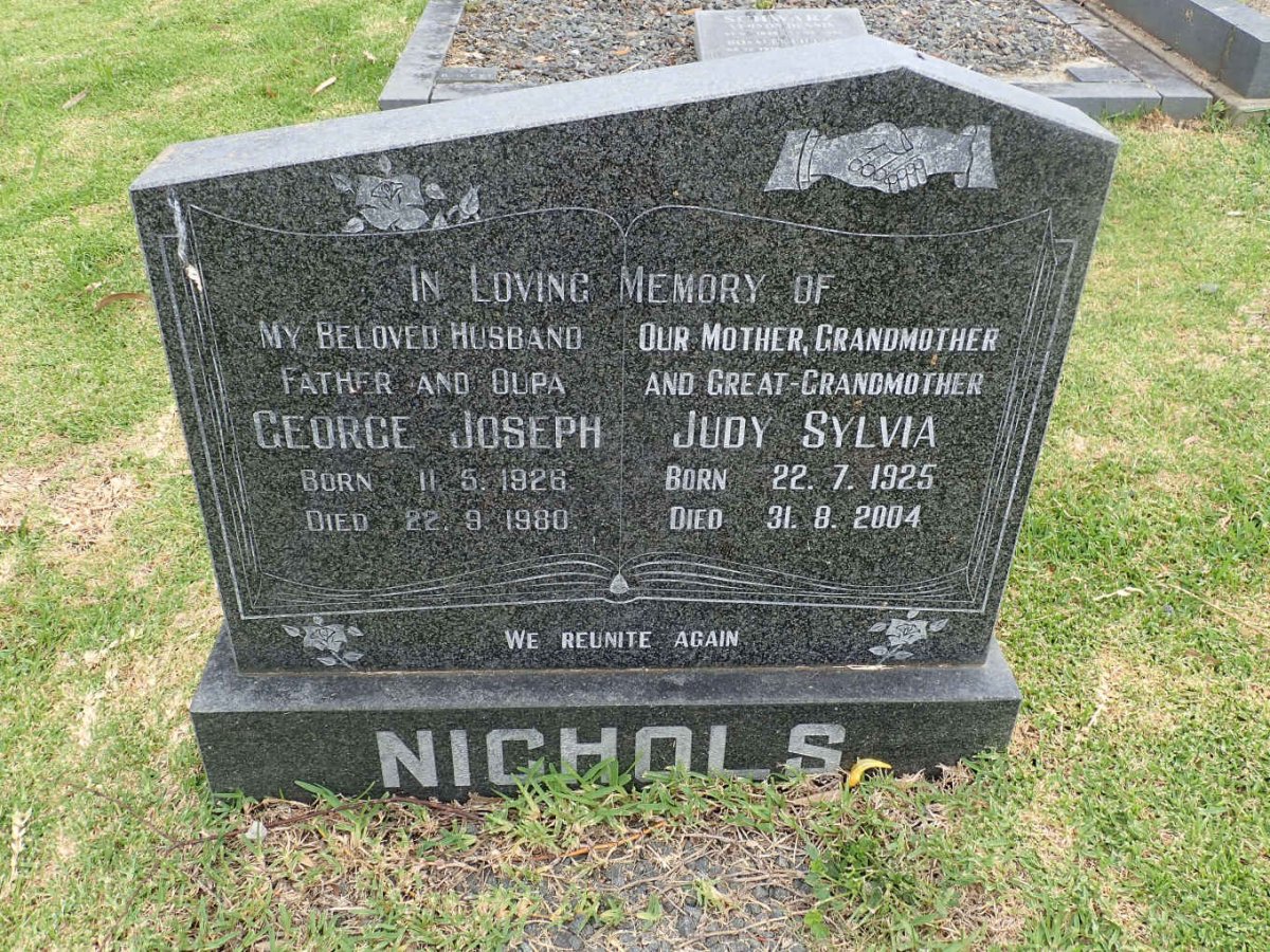 NICHOLS George Joseph 1926-1980 &amp; Judy Sylvia 1925-2004