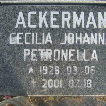 ACKERMAN Cecilia Johanna Petronella 1928-2001