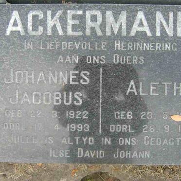 ACKERMANN Johannes Jacobus 1922-1993 &amp; Aleth 1931-1978