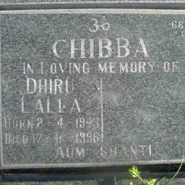CHIBBA Dhiru Lalla 1943-1996
