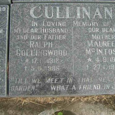 CULLINAN Ralph Collingwood 1912-1986 &amp; Maureen McIntosh 1915-1989