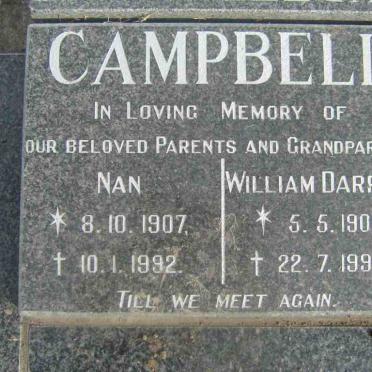 CAMPBELL William Darroch 1907-1992 &amp; Nan 1907-1992