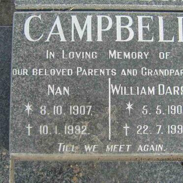 CAMPBELL William Darroch 1907-1992 &amp; Nan 1907-1992