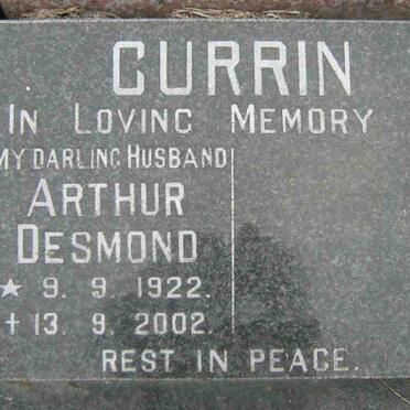 CURRIN Arthur Desmond 1922-2002