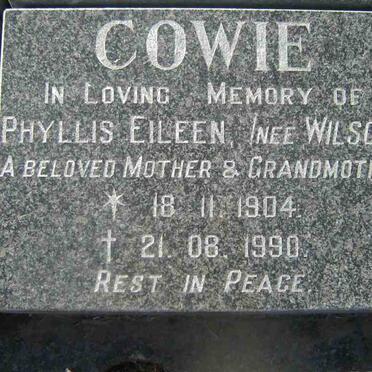 COWIE Phyllis Eileen nee WILSON 1904-1990