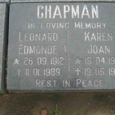 CHAPMAN Leonard Edmonde 1912-1989 :: CHAPMAN Karen Joan 1975-1993
