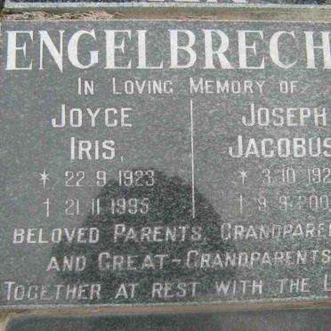 ENGELBRECHT  Joseph Jacobus 1921-2003 &amp; Joyce Iris 1923-1995
