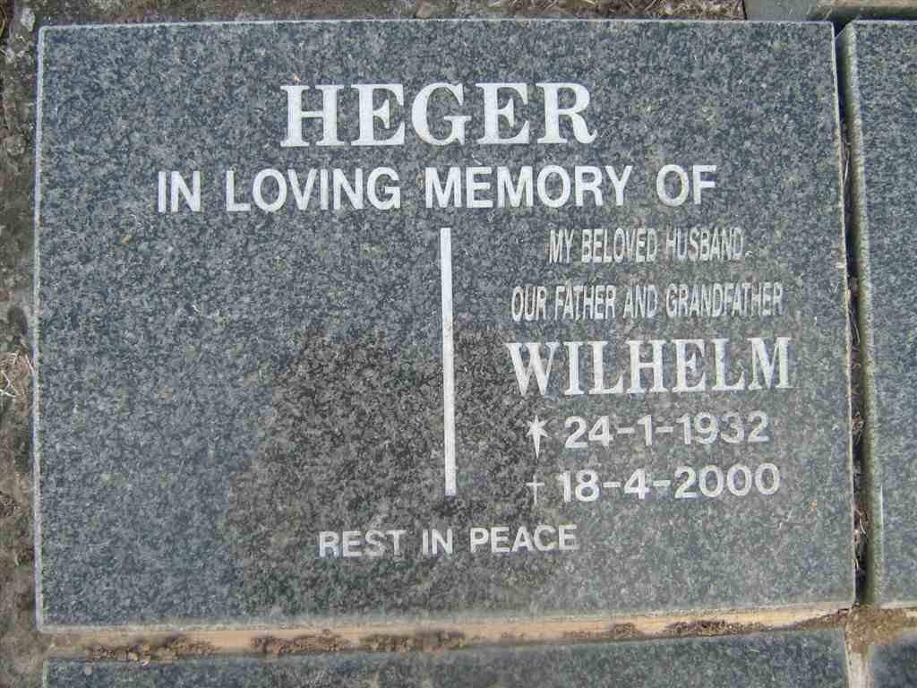 HEGER Wilhelm 1932-2000