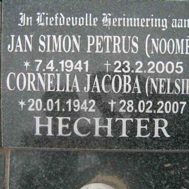 HECHTER Jan Simon Petrus  1941-2005 &amp; Cornelia Jacoba 1942-2007