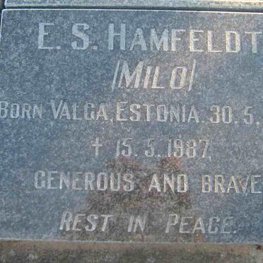 HAMFELDT E.S.  1913-1987