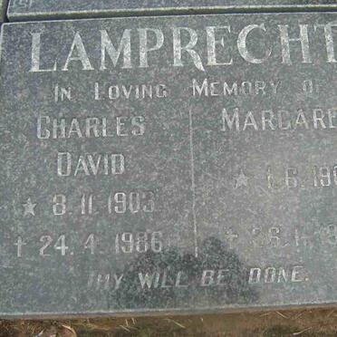 LAMPRECHT Charles David 1903-1986 &amp; Margaret 1902-1988