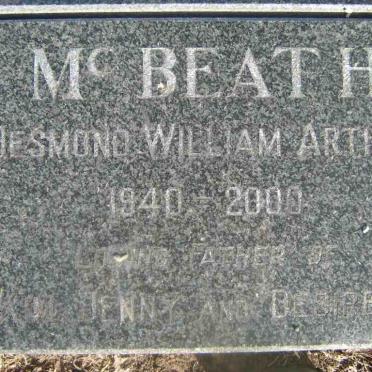McBEATH Desmond William Arthur 1940-2000