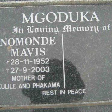 MGODUKA Nomonde Mavis 1952-2003