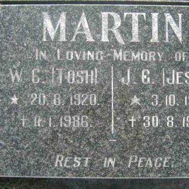 MARTIN  J.G. 1916-1995 &amp; W.G. 1920-1986