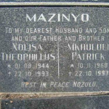 MAZINYO Xolisa Theophillus 1944-1993 :: MAZINYO Mkhululi Patrick 1968-1993