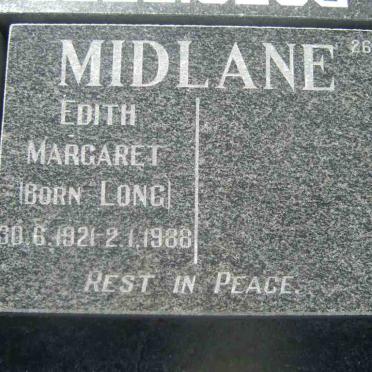 MIDLANE Edith Margaret  LONG 1921-1988