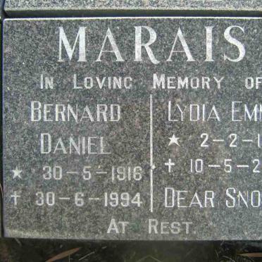 MARAIS Bernard Daniel 1916-1994 &amp; Lydia Emma 1914-2000