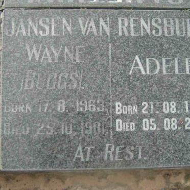 RENSBURG Wayne, Jansen van 1963-1981 &amp; Adele 1967-2003